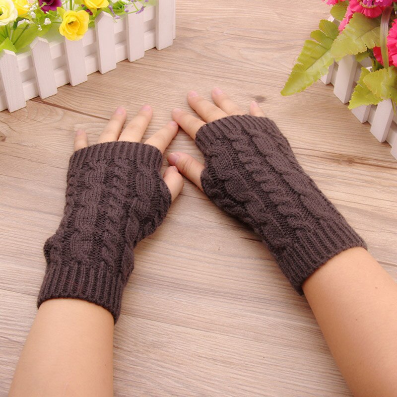 1 par vinter unisex vanter arm ærme varmere fingerløse strikkede lange handsker manga para brazo mujer kvinder mænd armopvarmere