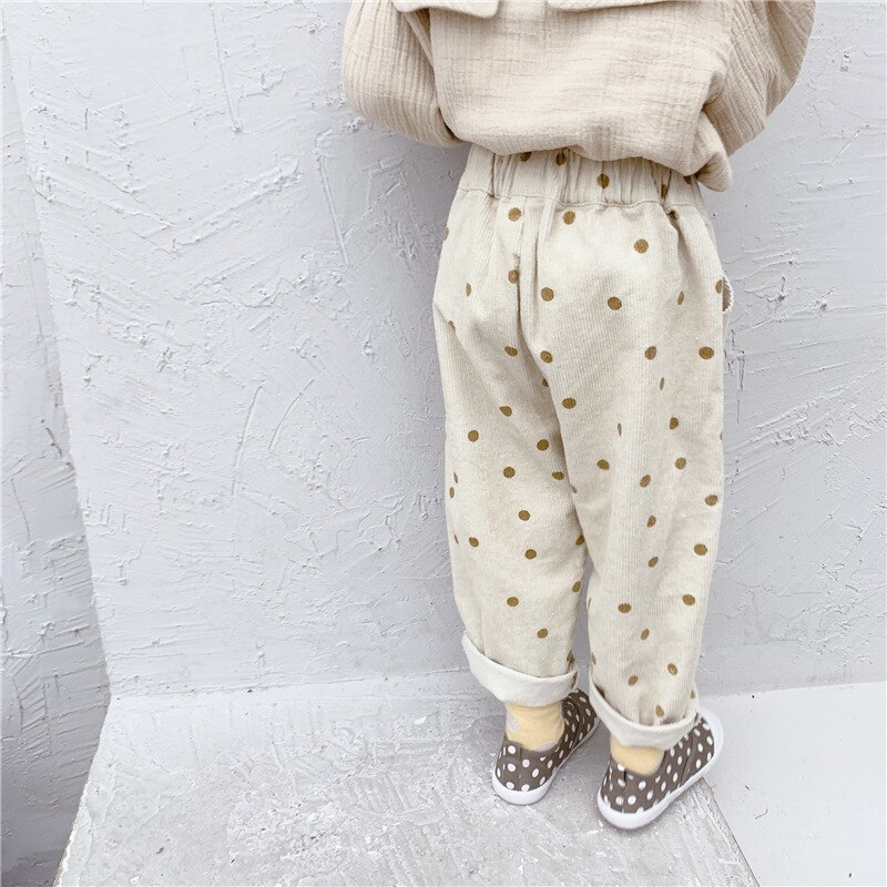 Mode Kinderen Jongens Meisjes Corduroy Broek Herfst Kinderen Dot Broek Kinderen Casual Broek Peuter Katoenen Kleding 1-6Y