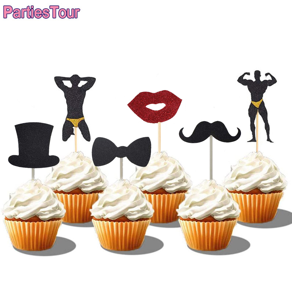 12Pcs Bachelorette Party Cupcake Toppers Mannelijke Stripper Cupcake Toppers Vrijgezellenfeest Cupcake Toppers Bachelorette Cake Decortions