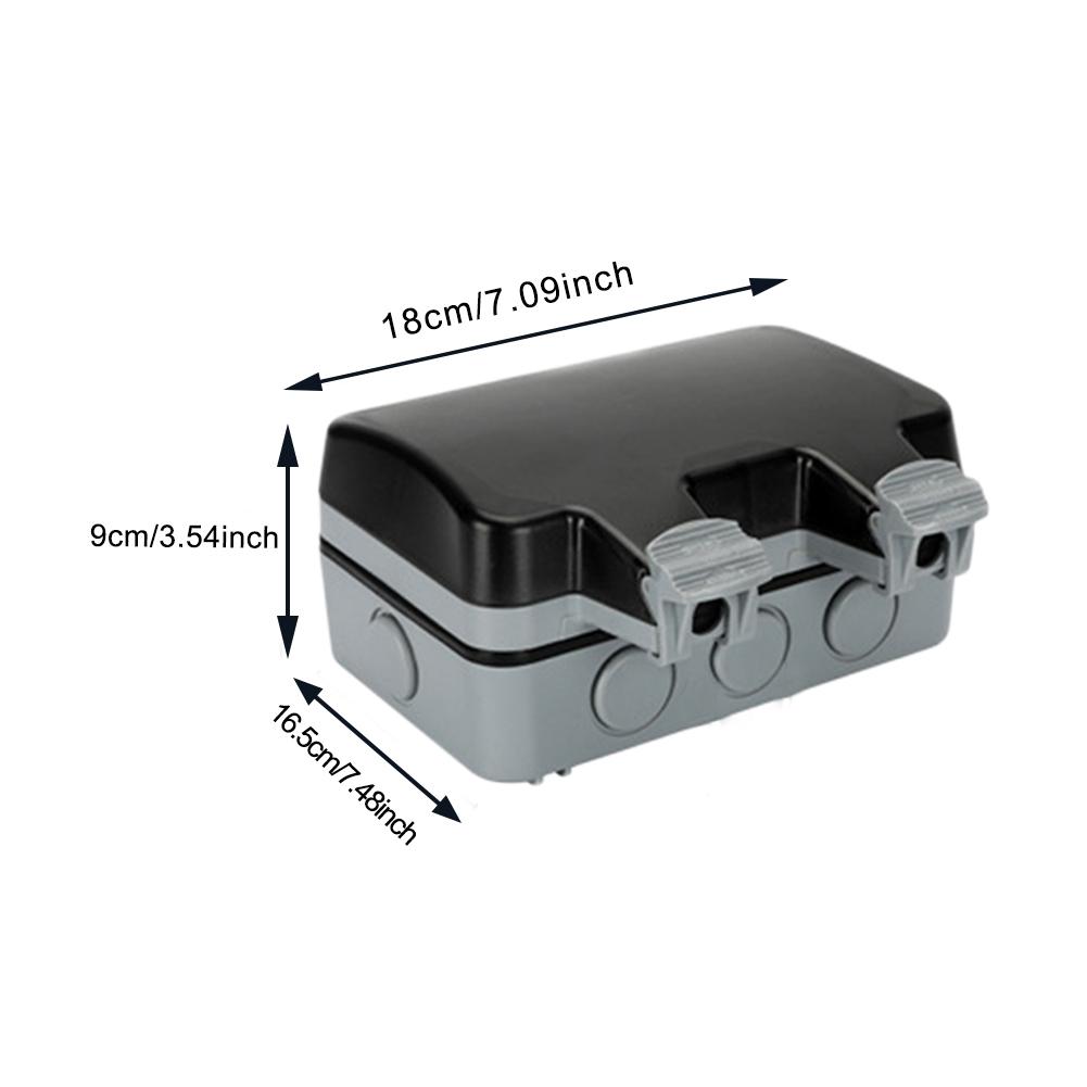 Outdoor Waterproof Wall Power Socket Double UK Standard Electrical Outlet With Lockable Cover IP66 Weatherproof For Parks Garage