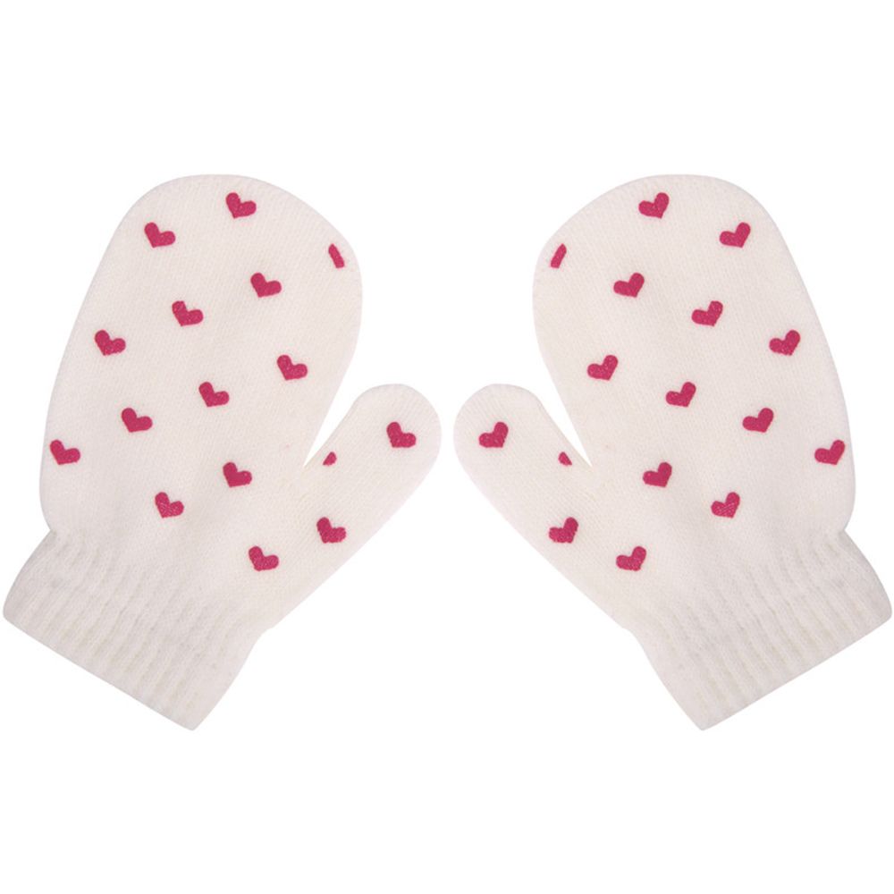 Los niños Punto Corazón estrella patrón mitones suave, de punto cálido guantes niños dedo completa guantes de invierno