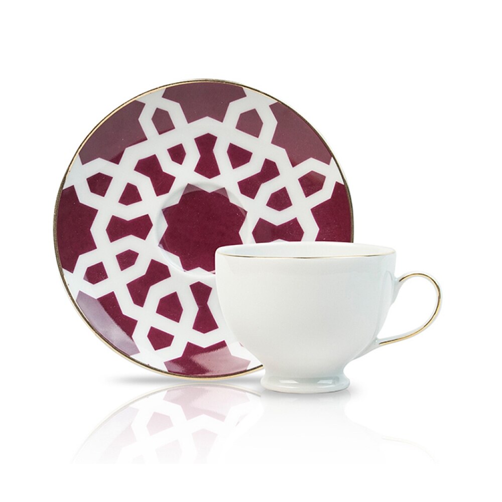 Porland marokko fad kaffekop desen 5 fuchsia 80cc