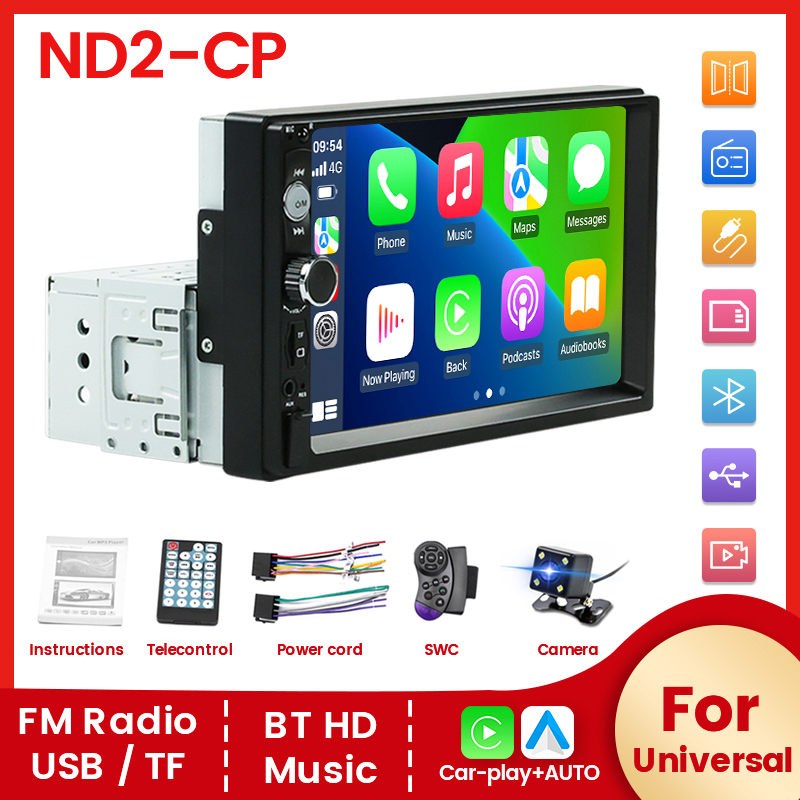 Car Multimedia Player Radio Stereo Player 7 inch For Universal EU Warehouse BT HD Music USB/TF FM Radio Plug And Play All In One