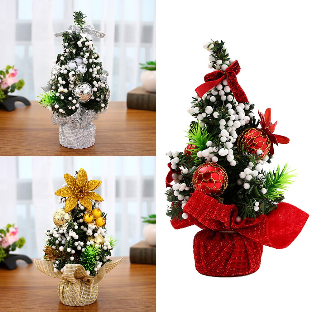 20cm Mini Christmas Tree Decor Desk Table Decor Small Party Ornaments Xmas