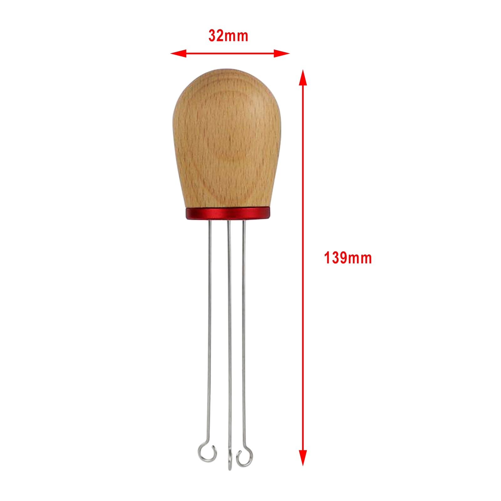 1pc Solid Wood Handle Stainless Steel Espresso Coffee Tamper Stirring Needle Espresso Tamper Espresso Packer Coffee Maker Tools