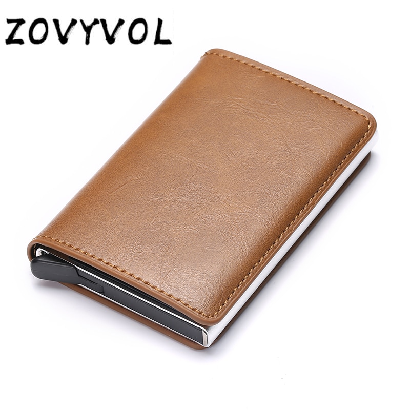 ZOVYVOL Anti Rfid Wallet Bank id Credit Card Holder Wallet Leather Passes Aluminum Business Card Case Protector Cardholder Pocke