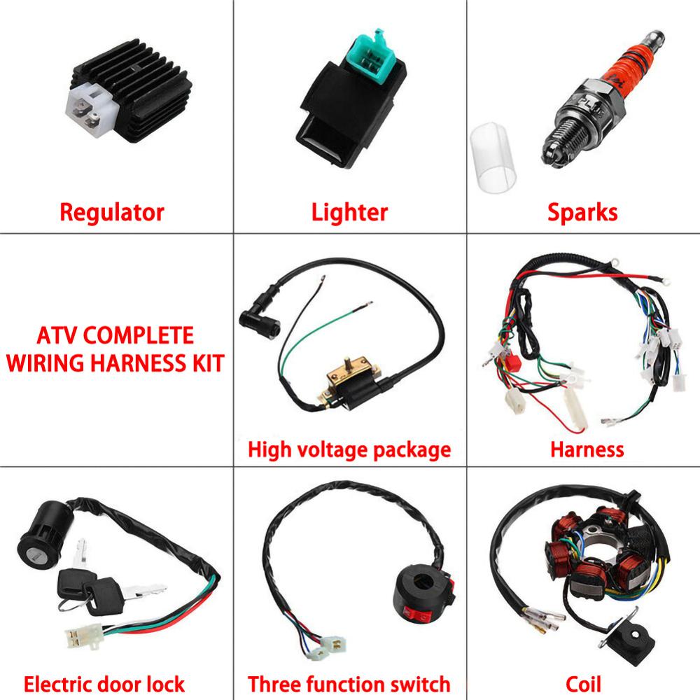 Dirt Bike Atv Quad Kabelboom Voor 50cc 70cc 90cc 110cc 125cc Start Elektrische Assemblage Bedrading