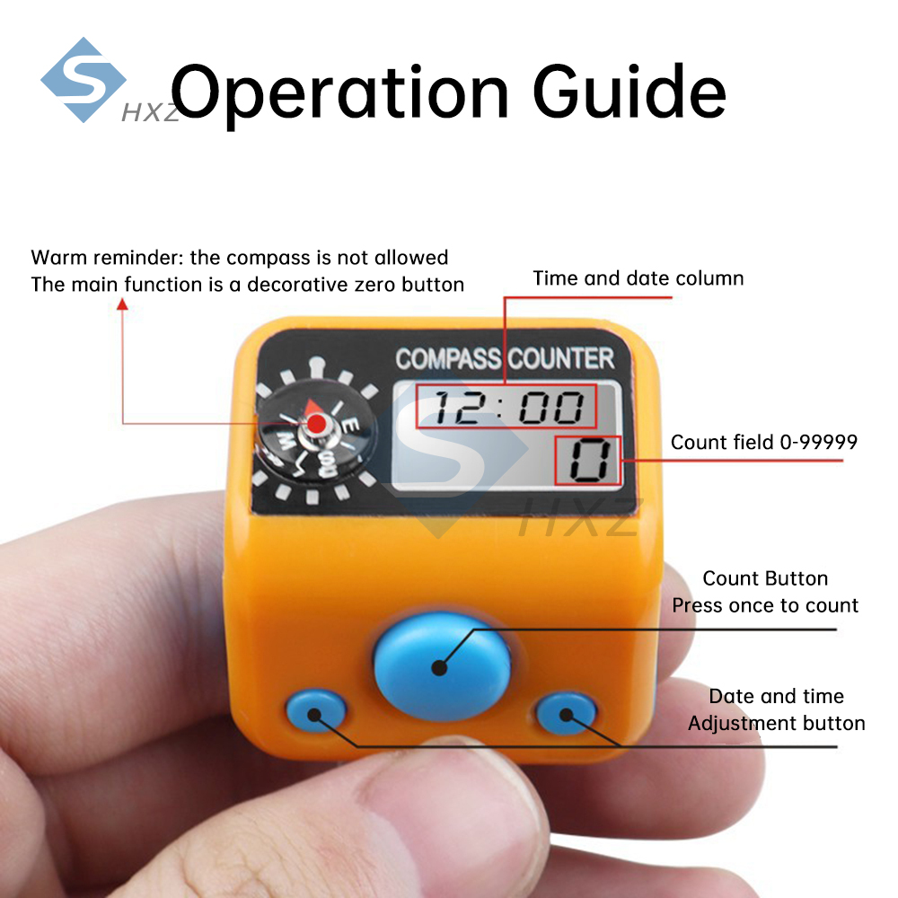 Contador de dedo con conteo de 5 dígitos, 0-99999, tipo anillo portátil, pantalla Digital Manual electrónica, contador de botones para almacén