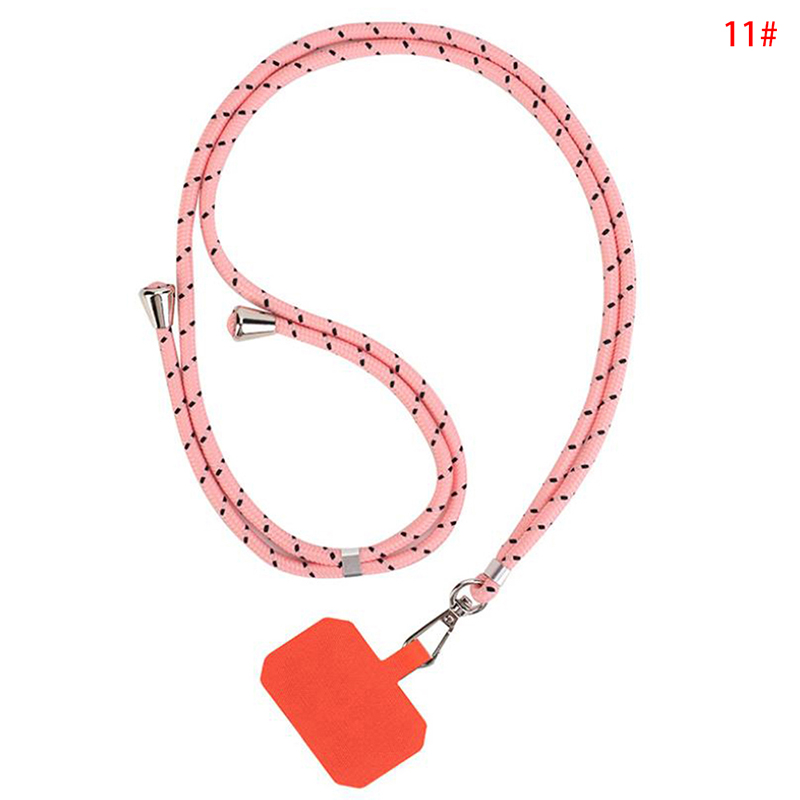 Cordones de teléfono con parche cruzado a la , correa de cuerda para el cuello, tarjeta fija antipérdida de seguridad, se adapta a todos los teléfonos móviles: K