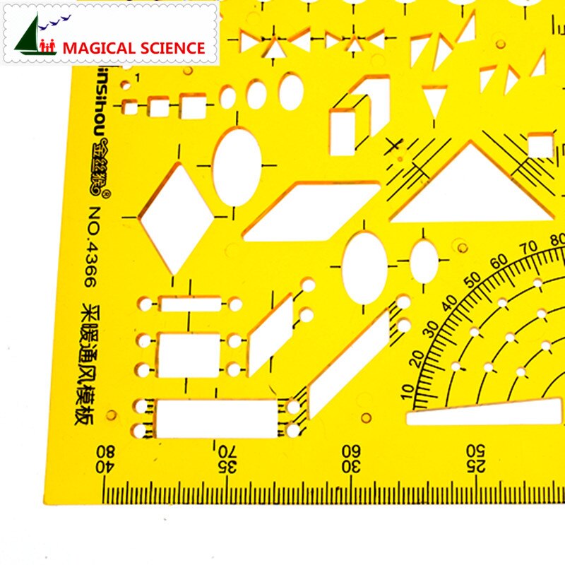 heating ventilation drawing template plastic ruler for students Flexible JSH4366