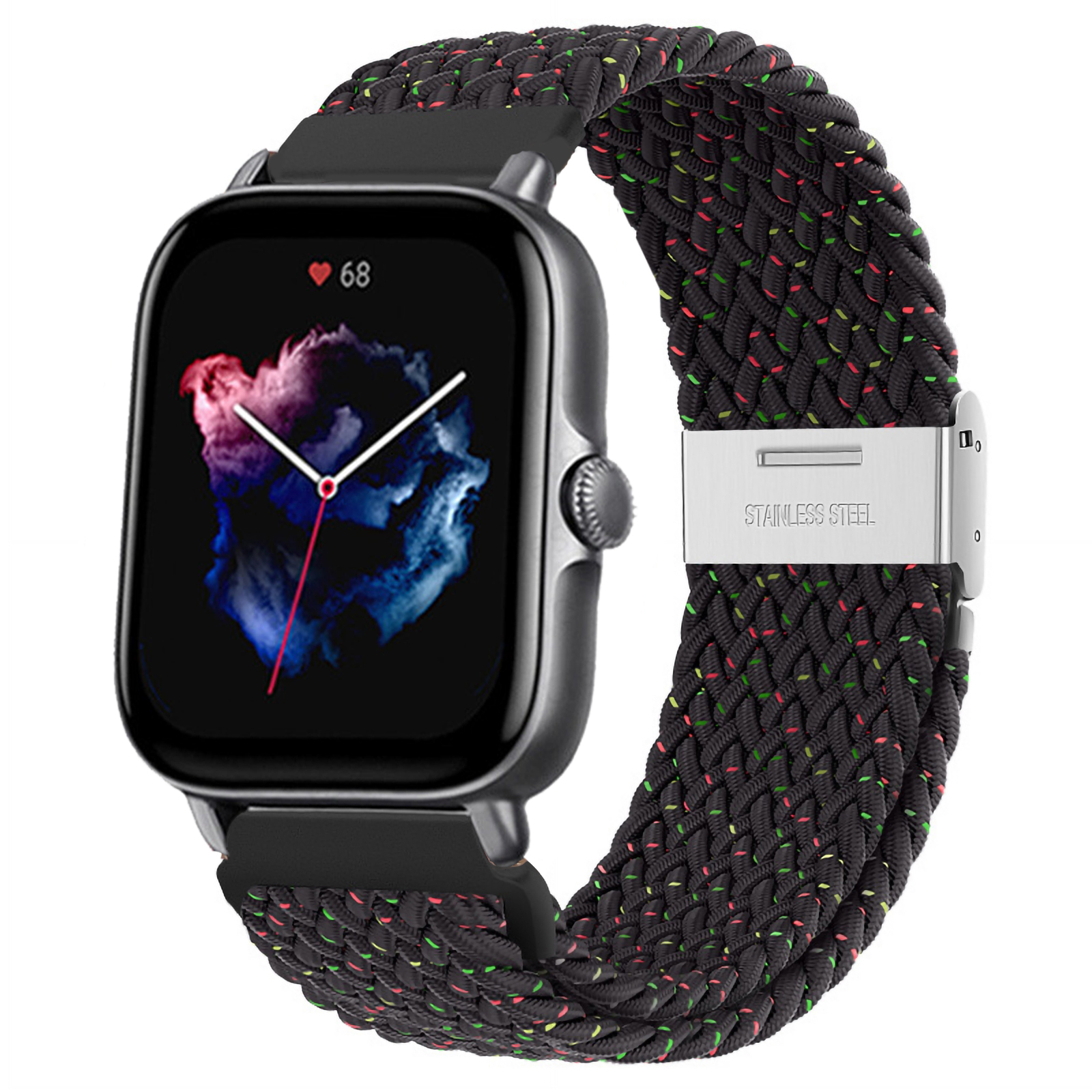 Correa de 20mm/22mm para Amazfit GTS/2/2e/3/4/GTS2 Mini/GTR/3/Pro/4/GTR2/47mm/stratos pulsera elástica trenzada para reloj Amazfit bip