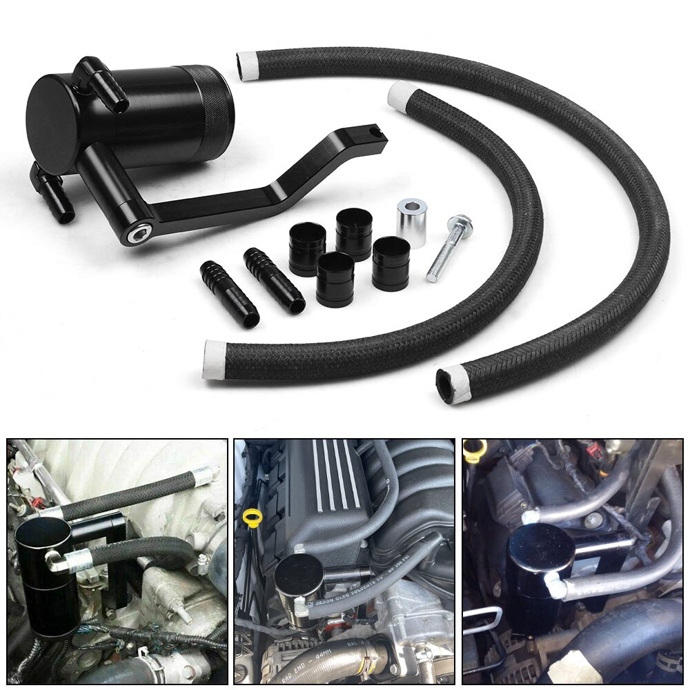 0.18L Aluminum Oil Catch Can Tank With Baffle Plate For Dodge Ram 1500 2500 3500 5.7L 6.4L HEMI BX102252