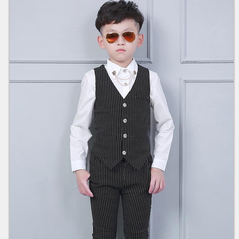 Traje de para niño, para bodas, de graduación, 24M-10T, conjuntos de traje de corte ajustado para niño, esmoquin Formal, chaleco, pantalones, tira de disfraz clásico