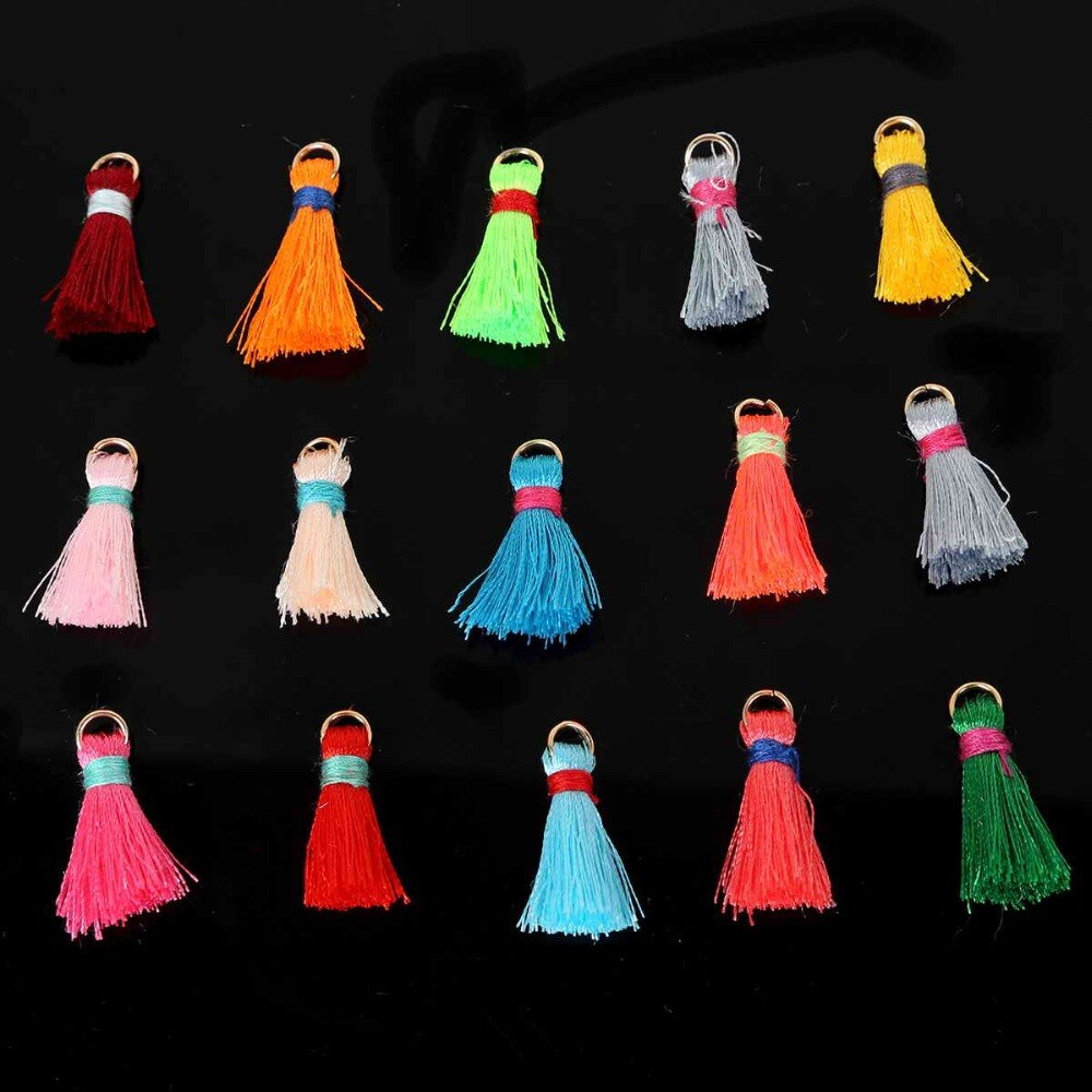 20mm 100 /zak zijden mini kwastjes bedels sieraden maken bevindingen materialen bevindingen & componenten materiaal 18 kleuren