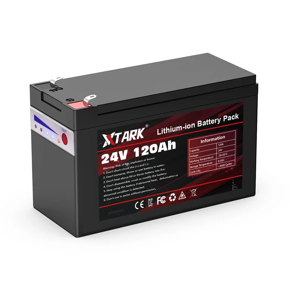 Bloco 18650 3S6P 24V 120Ah da bateria de lítio, 30A incorporado BMS, para a energia solar, veículo elétrico, bateria do Li-íon, carregador 12.6V, novo