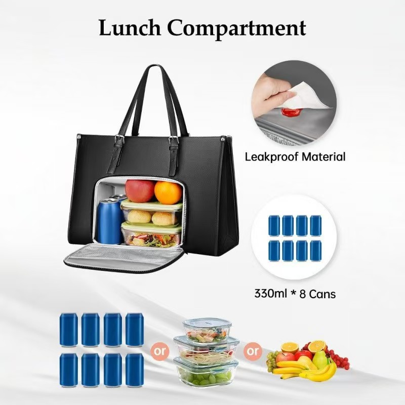 Tote Bag with Lunch Compartment For Women Multi Purpose Insulated Lunch Shoulder bags Durable Waterproof Travel Bag