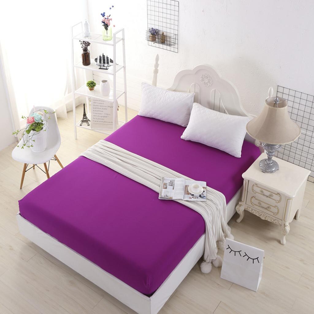 10 colors Mattress Protector Cover Solid Color Hypoallergenic Anti-mite Bed Sheet Mattress Pad Queen Size Cover 90 x 200cm