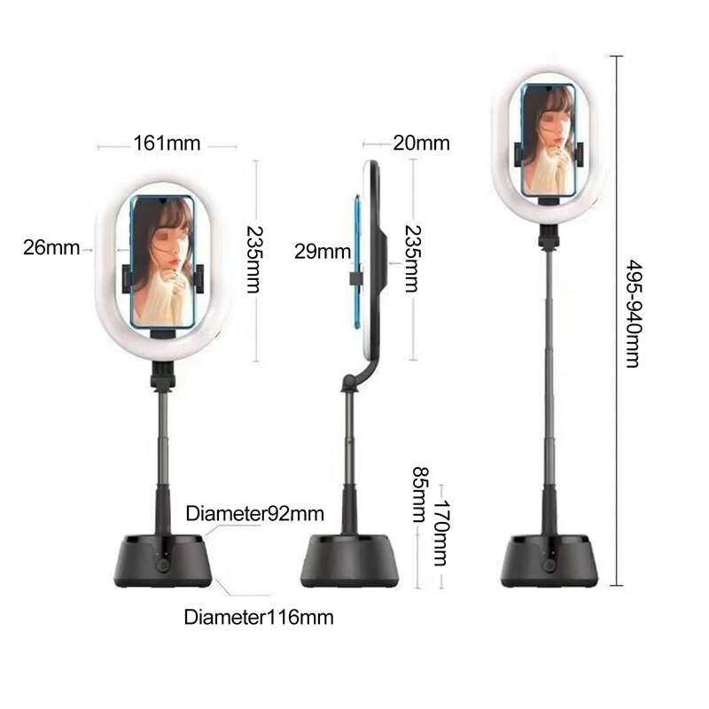 Anillo De Luz LED regulable Para selfis, anillo De Luz Para maquillaje, vídeo en vivo, Aro De Luz Para Hacer Tik Tok, cámara De teléfono, lámpara con trípode