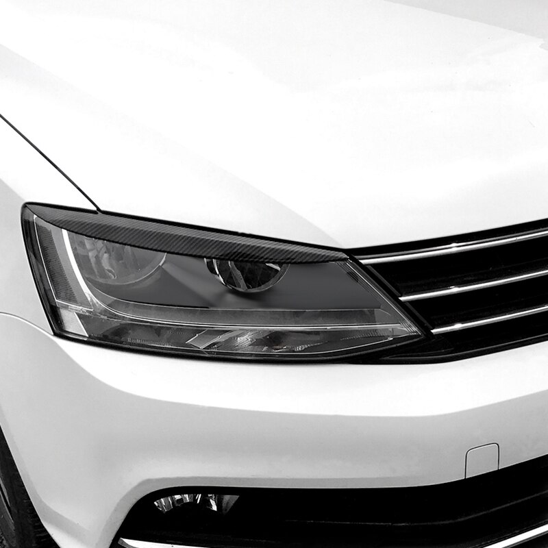 Car Headlights Eyebrow Eyelids Sticker for Volkswagen Jetta MK6 Car Black