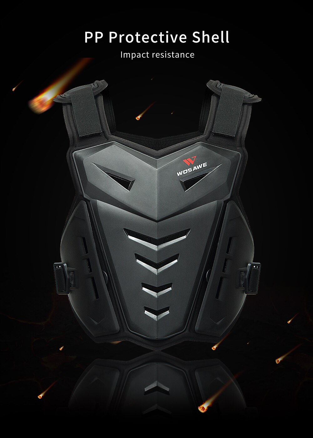 WOSAWE Motorcycle Full Body Armor Vest Set Motocross Moto Back Chest Protector Vest Off-Road Dirt Bike Motocycle suit