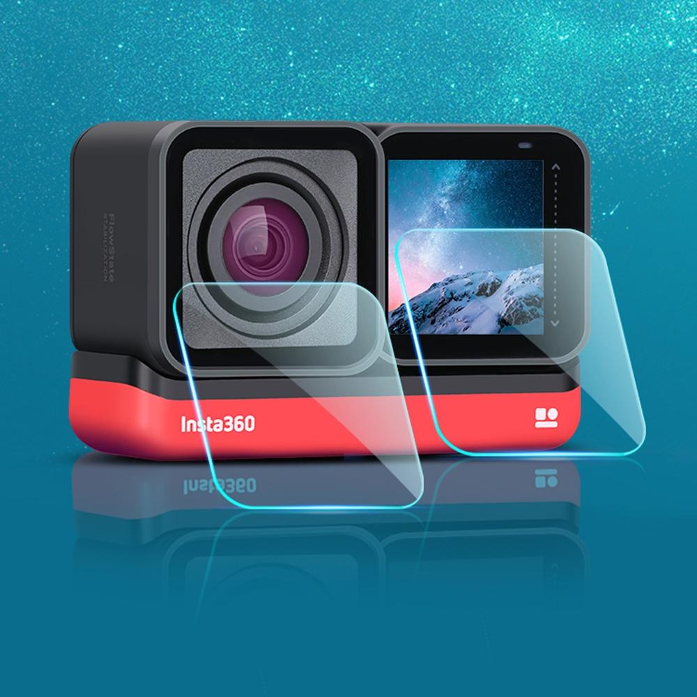 til insta 360 en  r 4k kameralinse glassfilm lcd-skjerm herdet glass skjermfilmbeskytter