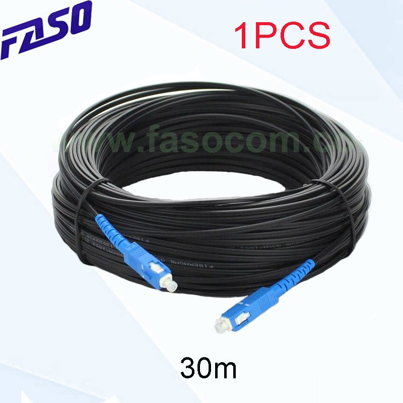 1Pcs 30m FTTH Fiber Optic Outdoor Cable Patch Cord SC/UPC-SU/UPC Sx Core Single Mode G657A1 Fiber Optic Jumper