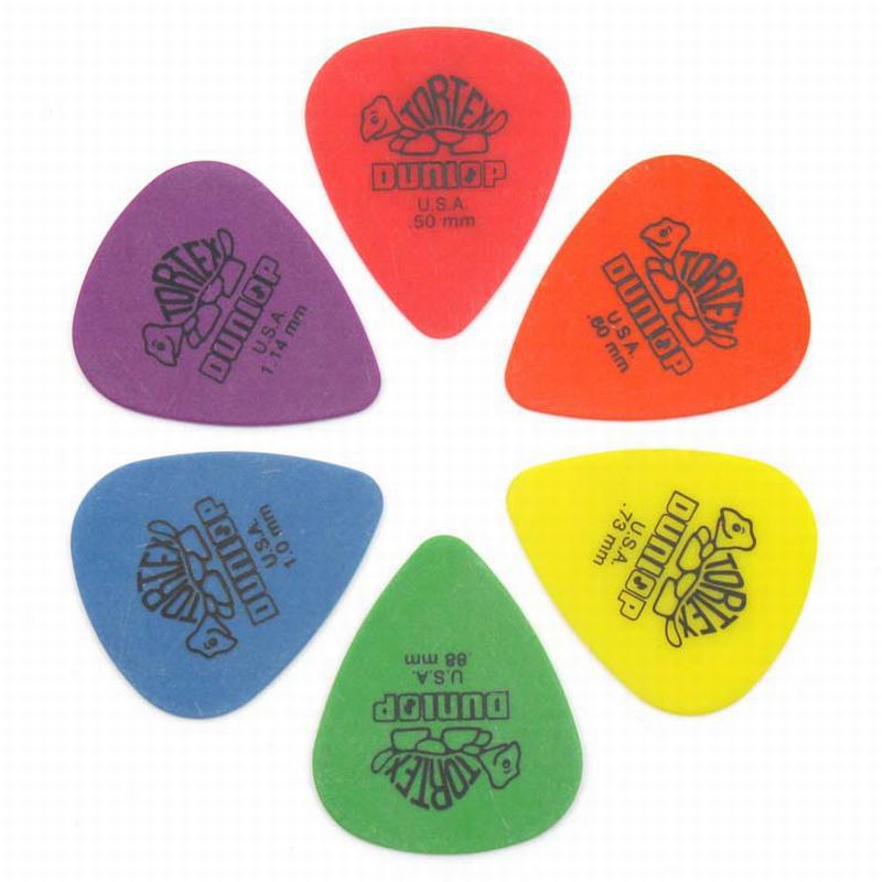 Dunlop-púas de guitarra eléctrica, accesorios de 6 tipos de espesor, 10 piezas