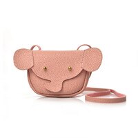 Pu lær elefant form håndveske barn søte barn dyr mønster mynt veske skinn kortholder nøkkel mynt veske kid mini bag: Rosa