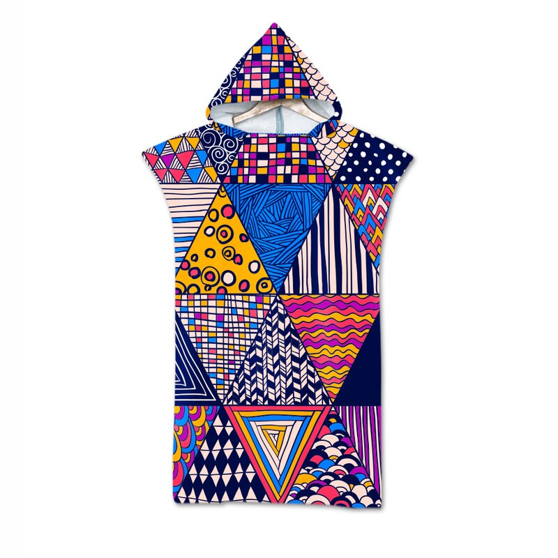Geometric graffiti totem Adult Bath Towels Beach Towel Changing Hooded Swimming Pool Gym Fitness Bath Towels Bathrobe Cloaks