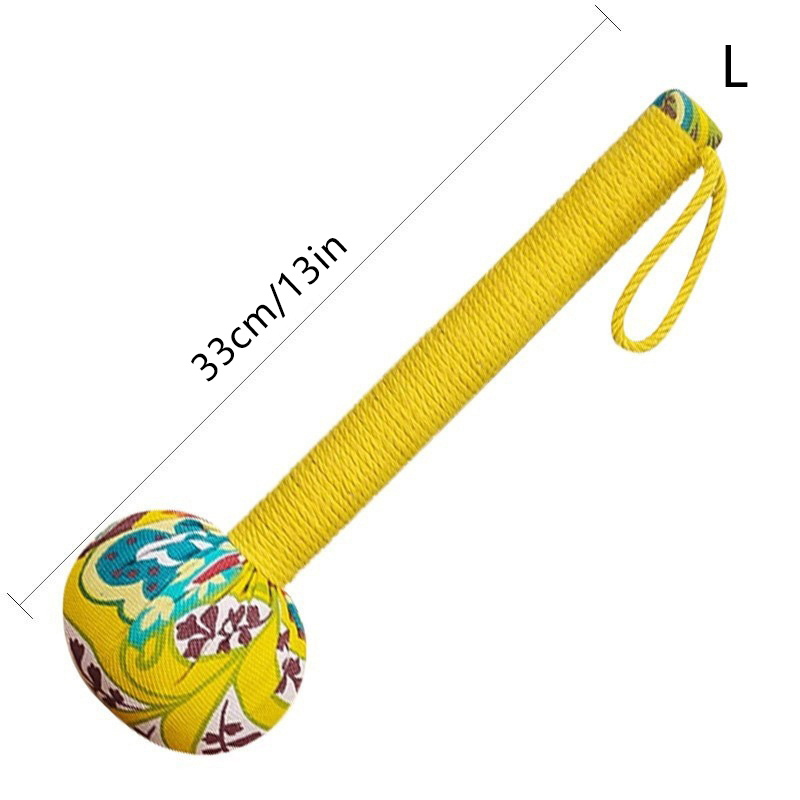 26/33cm Long-Handled Wormwood Massage Hammer For Lymphatic Drainage - Manual Full Body & Back Relief, Stress Reduction