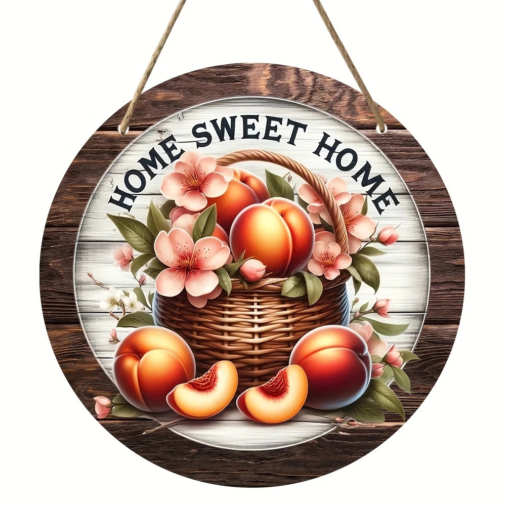 Vintage Home es un dulce letrero circular de madera colgante, adecuado para el hogar, la sala de estar, el jardín, la habitación, la decoración del porche,: 40 x 30 cm / Magenta