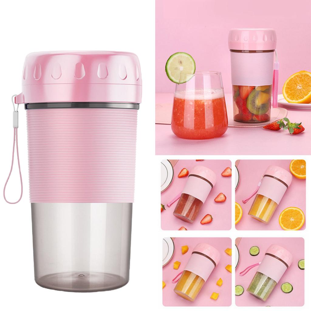 Bärbar personlig mixer elektrisk usb liten smoothie juicer kopp, mini hushållsfrukt mixer med 300ml glasflaskor