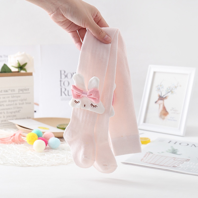 Schattige Konijn Baby Panty Kinderen Zomer Mesh Strik Kousen Katoen Peuter Meisjes Panty Kids Baby Gebreide Panty: Pink Rabbit A / 2-4years