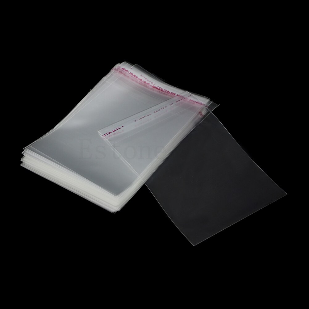100 stk / lot opp selvklæbende plasticpose klar smykker emballage 8 cmx 12cm 3.1 "x4.7"