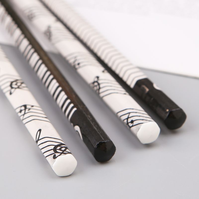 4pcs Musical Note Pencil HB Standard Pencil Music Stationery Piano Notes School Student Pencil Cute