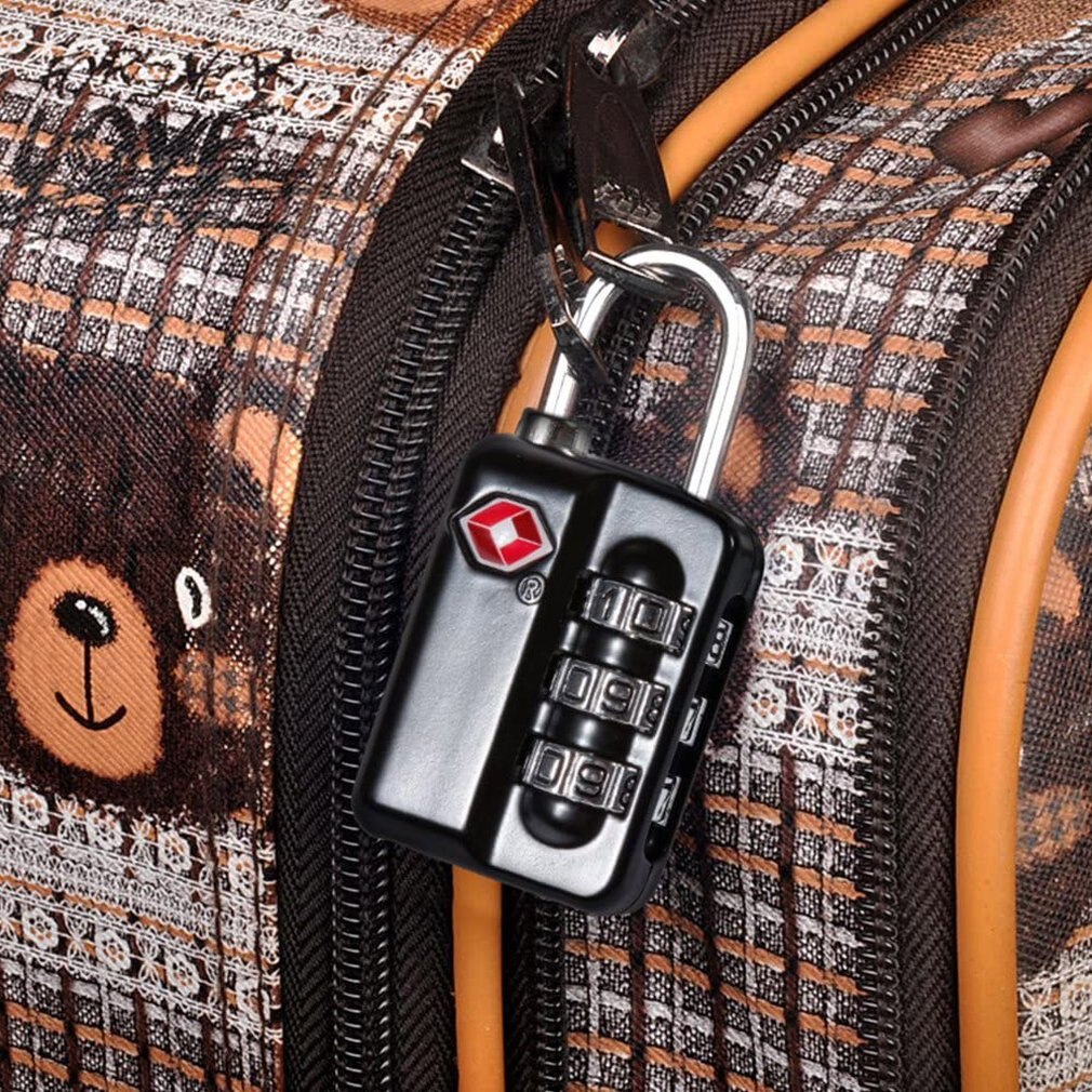 Security Code Padlock 3 Digits Combination Lock Black Lock Gym Cabinet Lock Luggage Check-In Travel