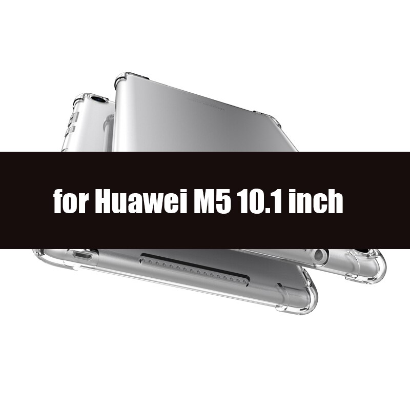 Hoesje voor huawei mediapad  m5 8.4 10.1 10.8 hoesje, transparant zacht siliconen hoesje voor huawei  t5 10.1 8 inch  t3 7/8/9.6 m3 hoesje: Voor  m5 10.1