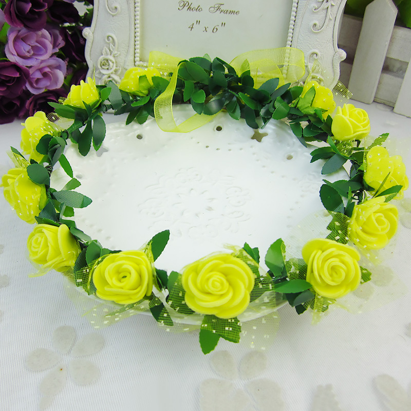 Rose Peony Flower Bridal Floral Crown Hair Band Wreath Mint Head Wreath Party Wedding Headpiece Bridesmaid Accessories: 5