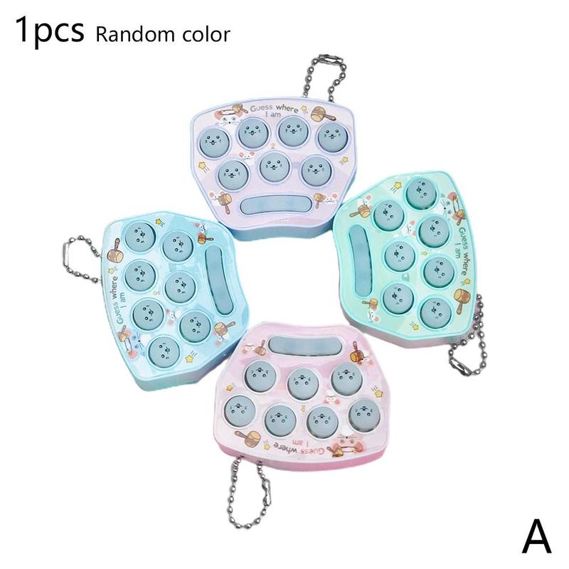 1Pc Draagbare Hamster Speelgoed Mini Game Machine Leuke Cartoon Sleutelhanger Kinderen Hit Puzzel Game Memory Denkvermogen Speelgoed: A