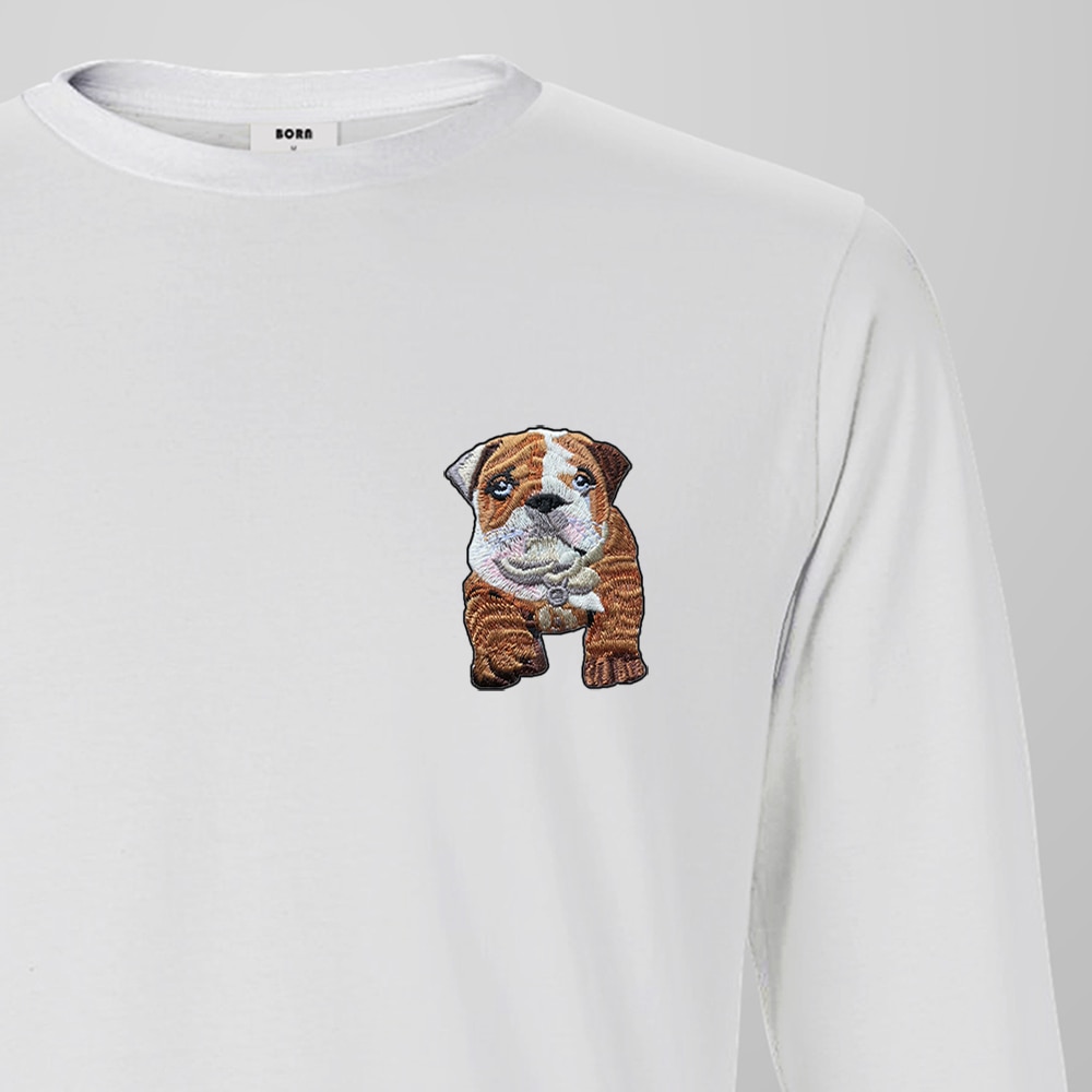 1 Pcs Cartoon Dier Bulldog Patch Borduurwerk Badge Patch Patroon Diy Kinderen Kleding Patch Broek Sticker Patch