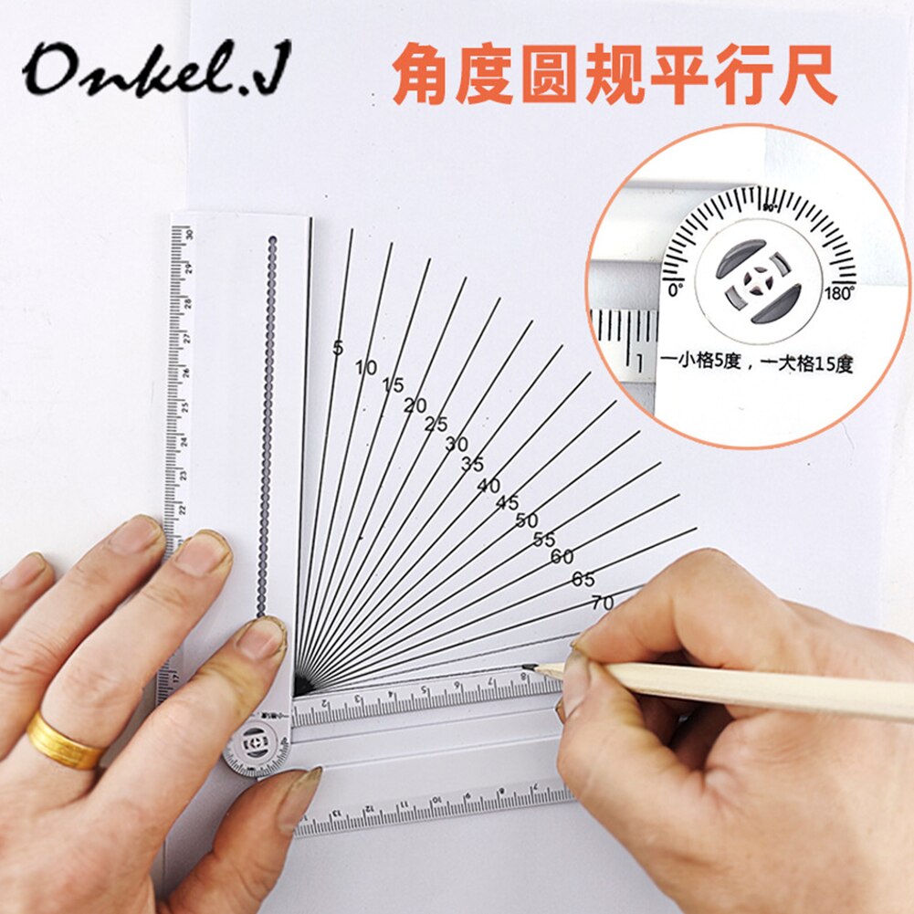 Measuring Tool Portable ABS Angle Ruler Adjustable Math Geometry Accessories Office 180 Degree School Gauge DIY Multifunction