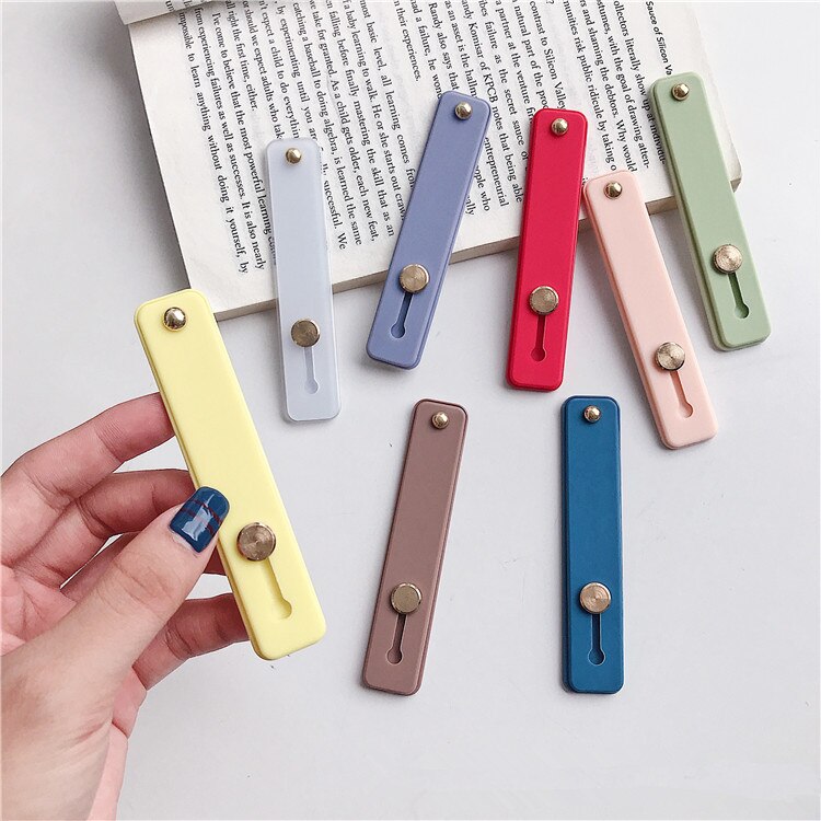 Candy Kleur Mobiele Telefoon Geval Beugel Polsband Ondersteuning Push Stretch Silicone Wrist Band Hand Vinger Grip Socket Houder