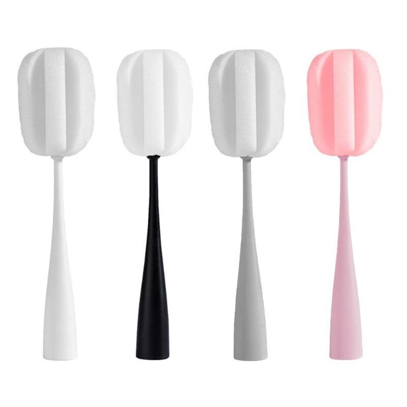 1pc éponge peut être verticale à Long manche éponge tasse brosse lait bouteille brosse nettoyage brosse thé ensemble cuisine eau tasse/bouteille propre