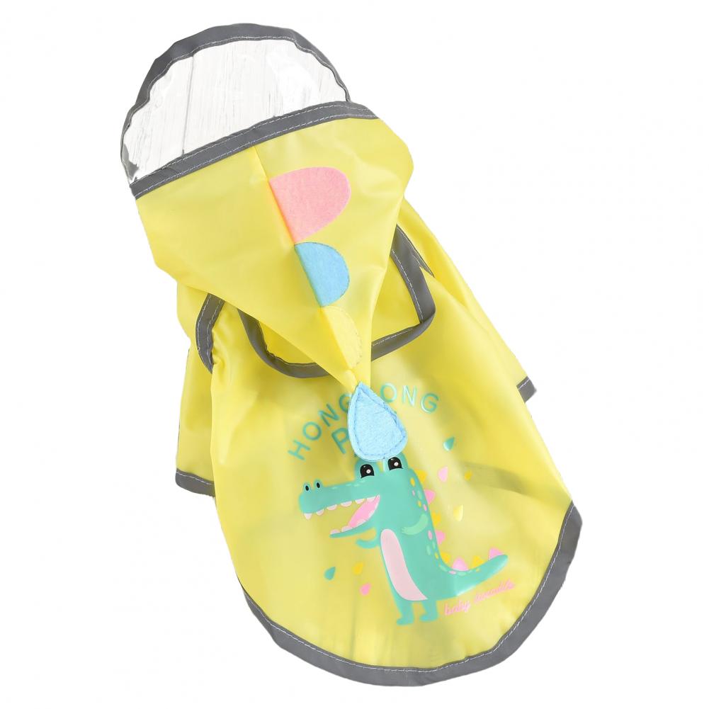 Dog Rain Jacket Innovative Hat Transparent Brim Rain Jacket Lightweight Pet Rain Cloak: Yellow / 2XL