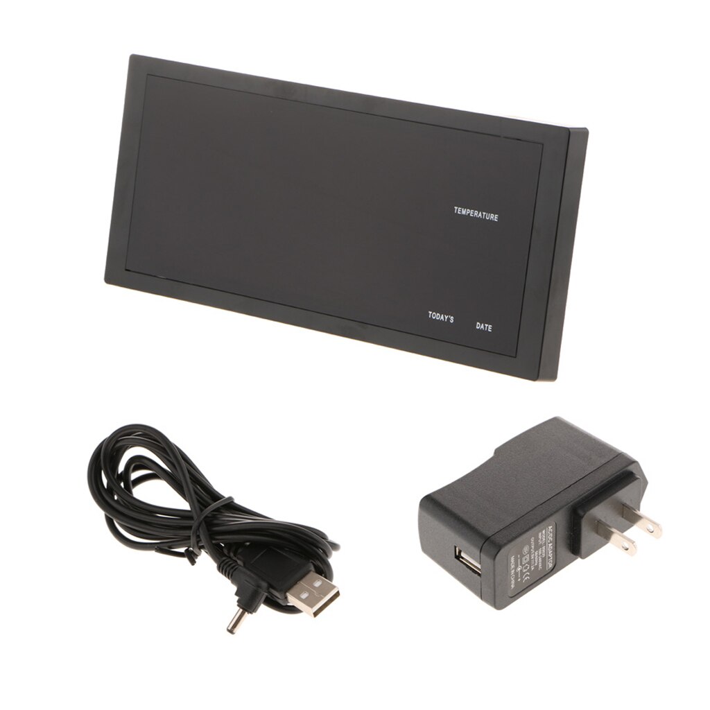 Large Digital LED Wall Clock Temperature Date Fold Out Stand US Standard