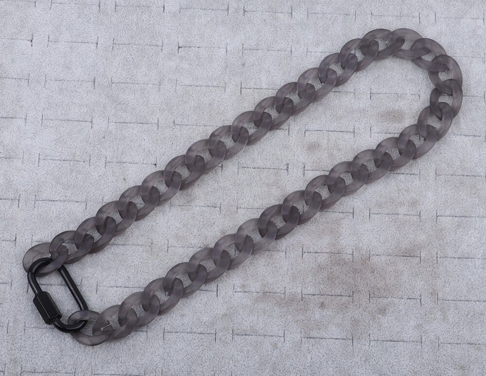 Fishsheep Transparant Acryl Koffie Bean Collier Voor Mannen Vrouwen Punk Iriserende Kleur Varken Neus Hangers Kettingen 2022: Frosted Black chain