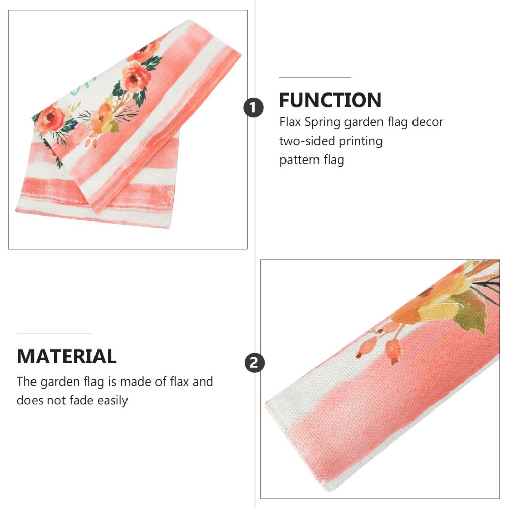1pc Spring Themed Home Garden Banner Flag Decor Outdoor Flax Flag Scene Layout