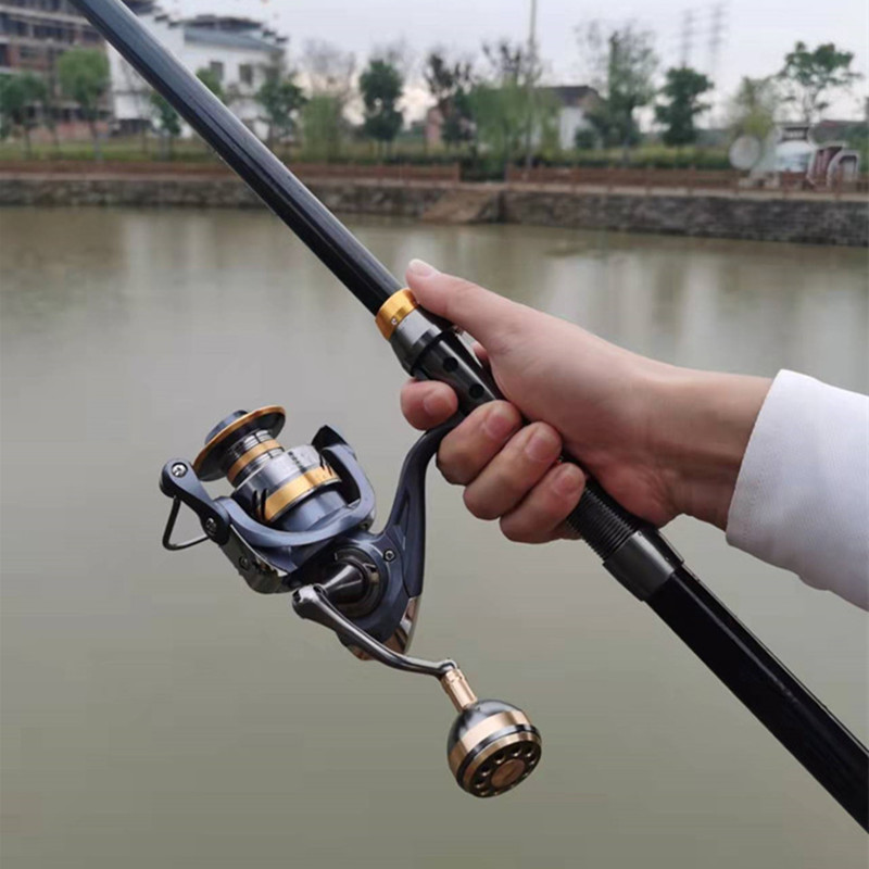 Spinning fiskestang rejse havstang 1.8m 2.1m 2.4m 2.7m 3.0m 3.3m 3.6m carbon teleskop fiskestang og hjul combo sæt shimano