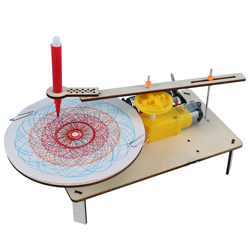 Traceur électrique en bois, bricolage, Robot de dessin, tige, modèle pour enfants, peinture automatique, Kits électroniques scientifiques, expérience