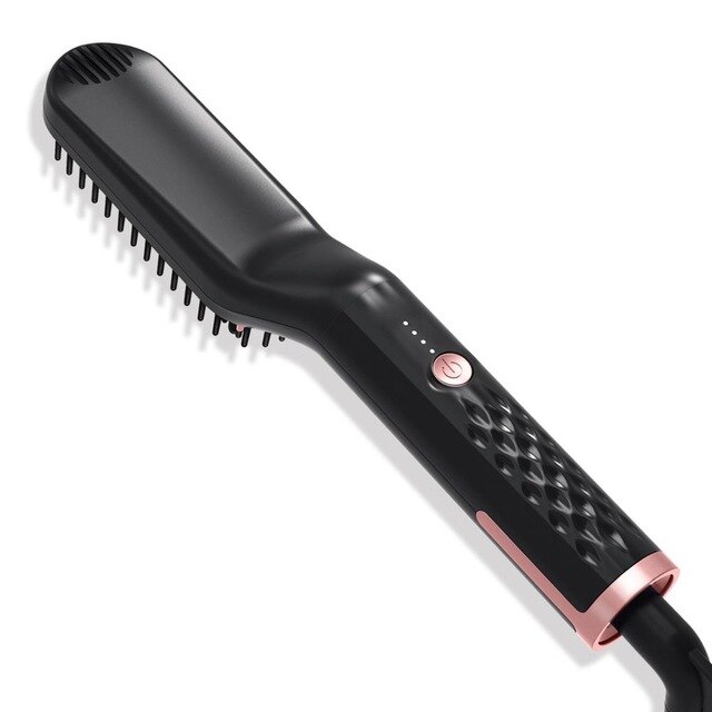 Men Beard Straightener Ceramic Hair Straighteners Multifunctional Hair Brush Curling Iron Straightening Comb Quick Hair Styler: Blue / AU